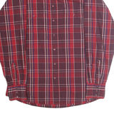 WRANGLER Mens Red & Maroon Check Shirt L Cotton Blend Casual Classic Fit