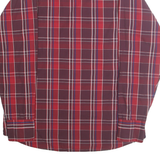 WRANGLER Mens Red & Maroon Check Shirt L Cotton Blend Casual Classic Fit
