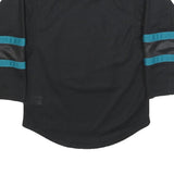 NHL Boys Black & Teal Sharks Hockey Jersey S Long Sleeve Crew Neck Official