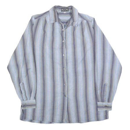 SSH Womens Blue White Stripe Cotton Shirt L Casual Long Sleeve Button Up