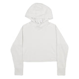 ADIDAS Womens White Pullover Hoodie XS Cropped Cotton Blend Sweatshirt