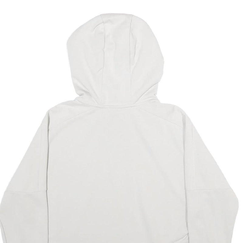 ADIDAS Womens White Pullover Hoodie XS Cropped Cotton Blend Sweatshirt