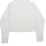 ADIDAS Womens White Pullover Hoodie XS Cropped Cotton Blend Sweatshirt