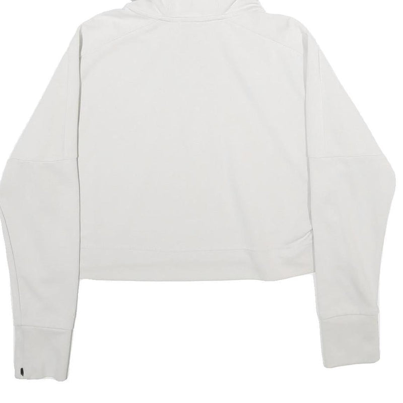 ADIDAS Womens White Pullover Hoodie XS Cropped Cotton Blend Sweatshirt