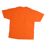 Mens Orange Cotton Graphic T-Shirt L Short Sleeve Crew Neck Illinois Logo