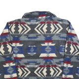 ANCHOR BLUE Womens Blue & Grey Patterned Jumper 1/4 Zip Pullover L Polyester