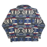 ANCHOR BLUE Womens Blue & Grey Patterned Jumper 1/4 Zip Pullover L Polyester