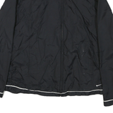 NIKE Womens Black Zip Jacket L Nylon Plain Lightweight Sportswear