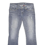 GUESS Womens Regular Blue Denim Jeans W29 L32 Embroidered Pockets Zip Closure