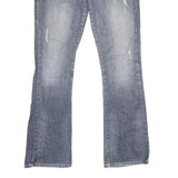 GUESS Womens Regular Blue Denim Jeans W29 L32 Embroidered Pockets Zip Closure