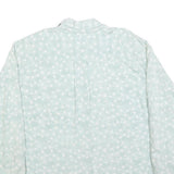 LETS GO Mens Blue & White Polka Dot Shirt L Long Sleeve Button Front Casual