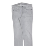 CALVIN KLEIN JEANS Womens Slim Grey Denim Light W28 L32 Slim Fit Zip Closure
