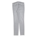 CALVIN KLEIN JEANS Womens Slim Grey Denim Light W28 L32 Slim Fit Zip Closure