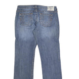 TRUE RELIGION Womens Regular Blue Denim Straight Jeans Cotton Blend W32 L33
