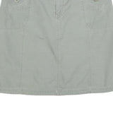 CHEROKEE Womens Grey Cotton Blend Casual Mini Skirt L Button Pocket Detail