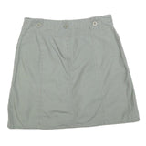 CHEROKEE Womens Grey Cotton Blend Casual Mini Skirt L Button Pocket Detail