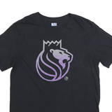 NBA Mens Black Purple Graphic T-Shirt L Short Sleeve Crew Neck Basketball