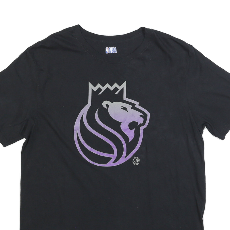 NBA Mens Black Purple Graphic T-Shirt L Short Sleeve Crew Neck Basketball