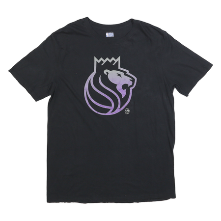 NBA Mens Black Purple Graphic T-Shirt L Short Sleeve Crew Neck Basketball