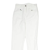 ZAFFIRI Womens White Slim Cotton Blend Trousers W27 L26 Zip Closure Elegant Fit
