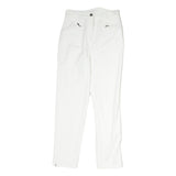 ZAFFIRI Womens White Slim Cotton Blend Trousers W27 L26 Zip Closure Elegant Fit