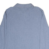 TOMMY HILFIGER Mens Blue Long Sleeve Plain XL Cotton Polo Shirt Classic Fit