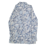 HUKA-POO Mens Blue & Grey Abstract Pattern Nylon Shirt L Stylish Long Sleeve