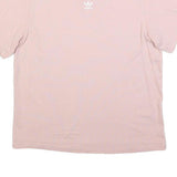 ADIDAS Womens Pink & White Graphic T-Shirt UK 8 Short Sleeve Crew Neck Casual
