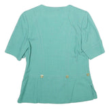 WEILL Womens Green Button Jacket M Woven Classic Elegant Stylish