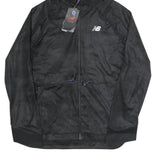 NEW BALANCE Womens Black Track Jacket XS Polyester Blend Woven Plain Zip Hooded