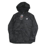 NEW BALANCE Womens Black Track Jacket XS Polyester Blend Woven Plain Zip Hooded