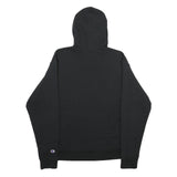 CHAMPION Mens Black Pullover Hoodie M Classic Script Logo Sweatshirt