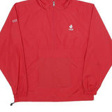CHAMPION Mens Red Coach Jacket S Polyester Plain Lightweight Pullover Hoodie