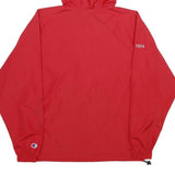CHAMPION Mens Red Coach Jacket S Polyester Plain Lightweight Pullover Hoodie