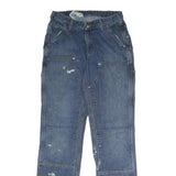 CARHARTT Womens Relaxed Fit Blue Denim Jeans W26 L32 Workwear Zip Closure