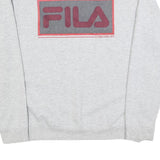 FILA Mens Grey Cotton Blend Crew Neck Sweatshirt XL Logo Print Casual Top