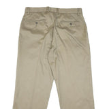 DOCKERS Womens Beige Regular Fit Straight Leg Cotton Blend Trousers W36 L30