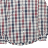 LEVI'S Mens White & Navy Blue Red Check Shirt L Cotton Blend Classic Button-Down