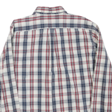 LEVI'S Mens White & Navy Blue Red Check Shirt L Cotton Blend Classic Button-Down