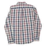 LEVI'S Mens White & Navy Blue Red Check Shirt L Cotton Blend Classic Button-Down