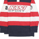 KARL KANI Mens Navy Red & White Striped Long Sleeve Polo Shirt S Kani Sport