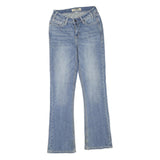 ROCK&ROLL Womens Jeans Blue Regular Flared Denim Medium W24 L32 Embroidered