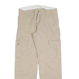 LEVI'S Mens Beige Cotton Blend Regular Cargo Trousers W32 L32 Zip Pockets