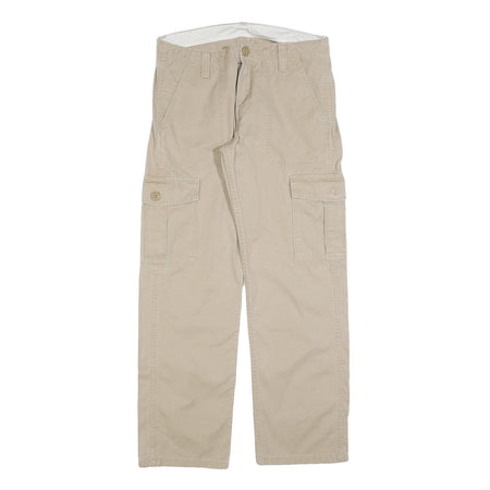 LEVI'S Mens Beige Cotton Blend Regular Cargo Trousers W32 L32 Zip Pockets