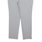 ZARA Womens Cotton Blend Grey Regular Straight Trousers W30 L27 Smart Casual