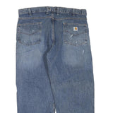 CARHARTT Mens Blue Regular Straight Denim W40 L30 Workwear Cotton Blend Zip