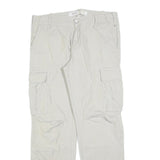 GAUDI Mens Regular Fit Beige Cotton Blend Cargo Trousers W35 L32 Casual Zip