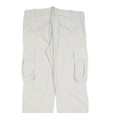 GAUDI Mens Regular Fit Beige Cotton Blend Cargo Trousers W35 L32 Casual Zip