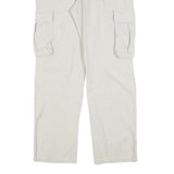 GAUDI Mens Regular Fit Beige Cotton Blend Cargo Trousers W35 L32 Casual Zip
