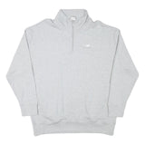 NEW BALANCE Mens Grey 1/4 Zip Sweatshirt XL Cotton Blend Casual Pullover